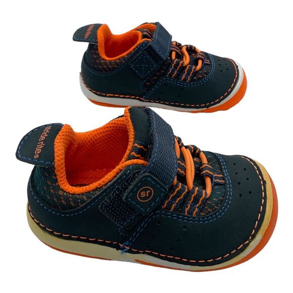 Stride Rite Soft Motion Amos Sneaker Navy/Orange US Infant/Toddler Boys 3.5 Wide - Picture 3 of 8